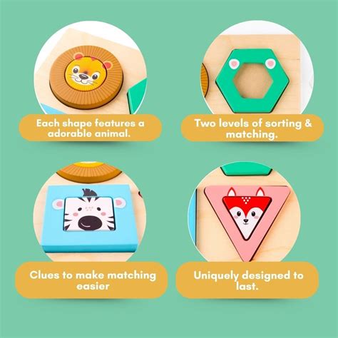 Cots and Cuddles Wooden Animal Stack & Sort Shapes for Kids ...