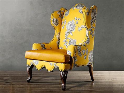 卡娜斯 美式轻奢老虎椅个性布艺休闲高靠背别墅单人沙发_设计素材库免费下载-美间设计