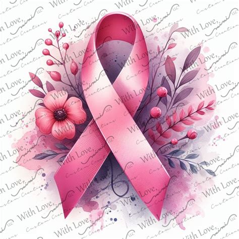 Digital Download Breast Cancer Ribbon PNG and JPEG File - Etsy