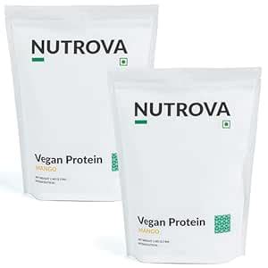 Nutrova Vegan Protein Isolate Mango 1Kg (Pack of 2) with 24g Protein ...
