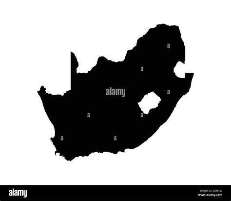 South Africa Map. South African Country Map. Black and White National Nation Geography Outline ...