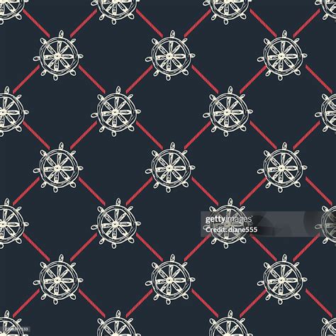 Ships Wheel Seamless Background Pattern High-Res Vector Graphic - Getty ...