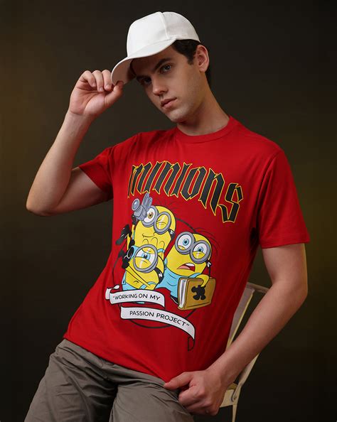 Minions Printed Relaxed Fit Tshirt For Men – Free Authority