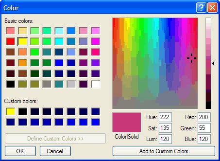 Color Dialog 的图像结果