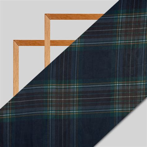 Navy Blue Checks Digital Print Georgette Satin Fabric – Fabcurate