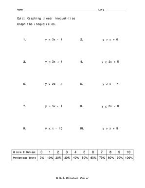 Fillable Online Graphinglinearinequalities912quiz - Math Worksheets ...