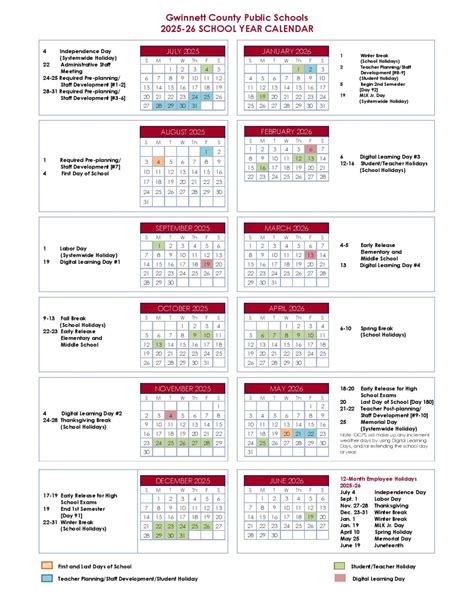 Gwinnett County Public Schools Calendar 2025-2026