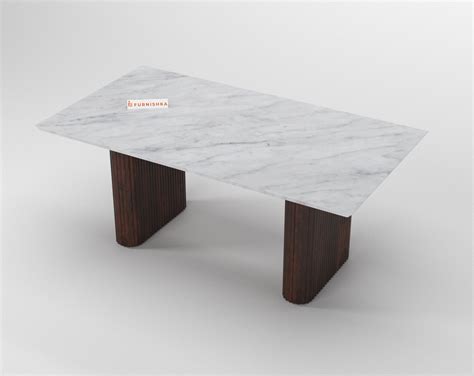 Swaarno Dining Table with Indian Marble sandwich Engineering Marble To ...