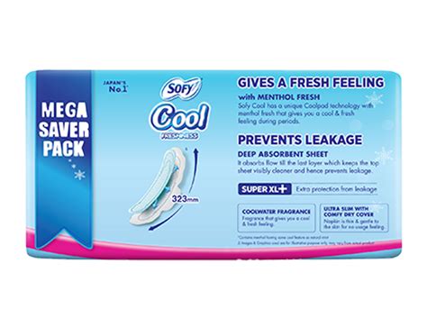 Sofy Cool Super Extra Long+ Sanitary Pads 44 Pieces Online - Sofy India