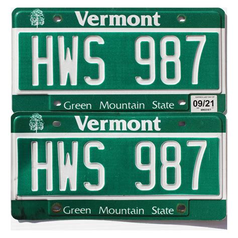2021 Vermont License Plates Pair #HWS987 | Pickers Paradise