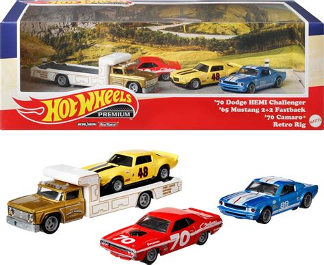 Buy Hot Wheels Premium Collector Set Includes 70 Dodge Challenger Hemi ...
