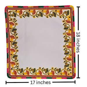 Buy Meetzone Wedding Handwork Cotton Kutchi Work Embroidered Kanku ...
