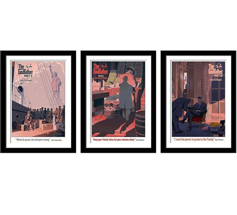 Tallenge - Set of 3 The Godfather- Small Poster Framed (Paper,12 x 17 ...