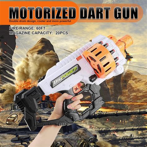 Buy Bigpower Electric Motorized Dart Gun, One-Handed Dart Blaster with ...