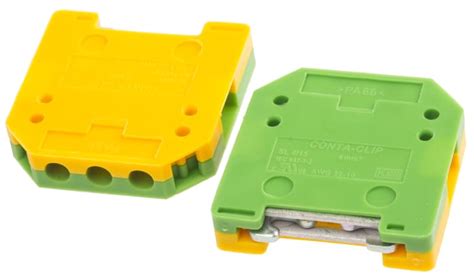 RS PRO | RS PRO 2-Way Earth Terminal Block, 4mm², 0.2 → 4 AWG Wire ...