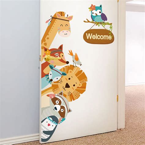 Jungle Animal Wall Stickers for Boys Girl Kids Room Decor DIY Children ...