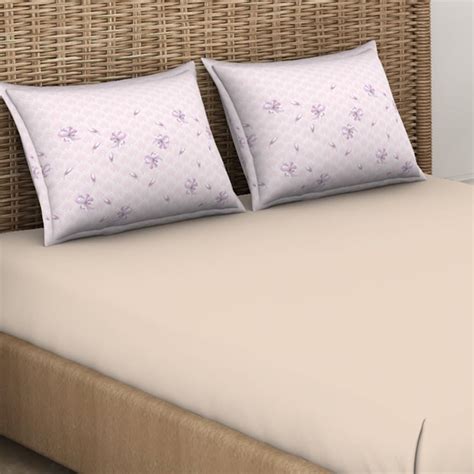 Buy SPACES Bonica Beige Printed Cotton King Bedsheet Set - 224x274cm ...