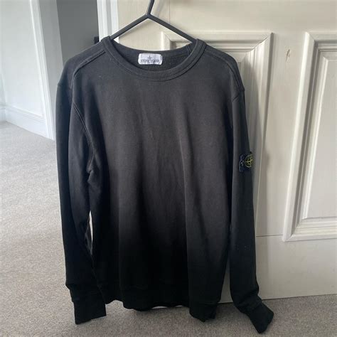 Stone Island Women's Black Sweatshirt | Depop