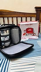 Buy MILTON New Steel Combi Lunch Box with Insulated Fabric Jacket, 3 ...