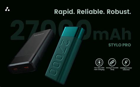 Buy Ambrane Stylo Pro 27000 mAh Power Bank with 20 Watts Fast Charging ...