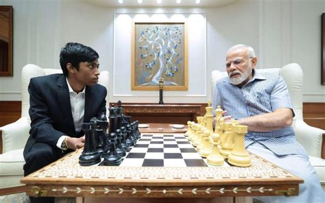 PM Modi meets chess prodigy Praggnanandhaa