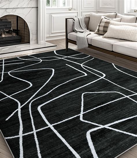 YIHOUSE Tapis abstrait 20,4 x 25,4 cm pour salon, chambre à coucher, tapis de plancher à poils ...