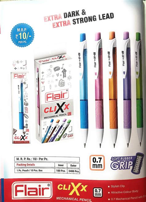 Flair CLIXX Mechanical Pencil 0.7 MM (10 Pencil) : Amazon.in: Home ...