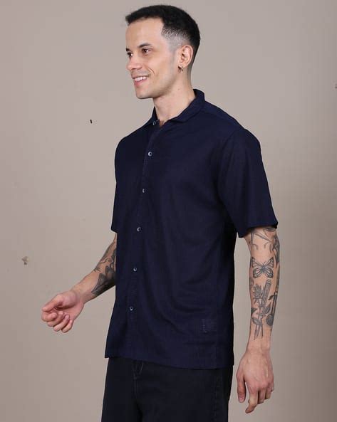 Buy Navy Shirts for Men by Shein Online | sheinindia.in