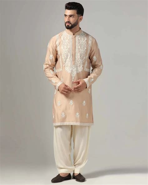 Classic gold mens embroidered Kurta salwar set