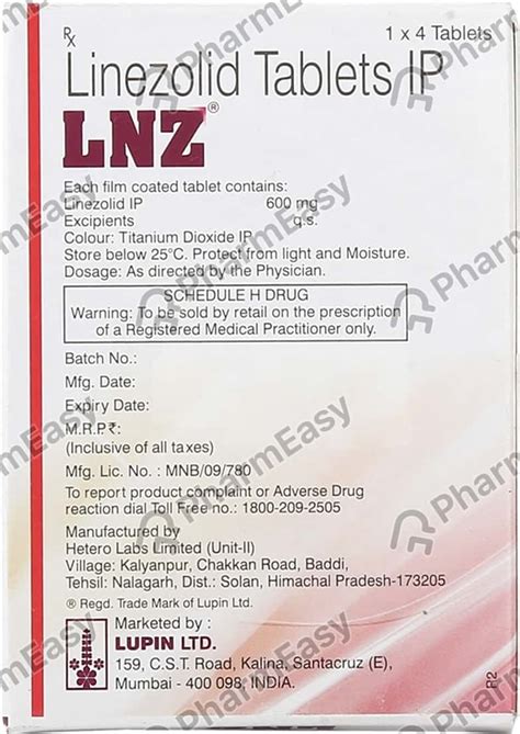 Lnz 600 MG Tablet (4): Uses, Side Effects, Price & Dosage | PharmEasy