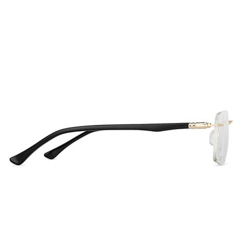 Buy Gold Black Rimless Rectangle Red Air Essentials 004-C14 Eyeglasses ...
