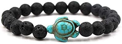 Buy Caiyao 8mm Turquoise Sea Turtles Beads Bracelet Elastic Stretch ...