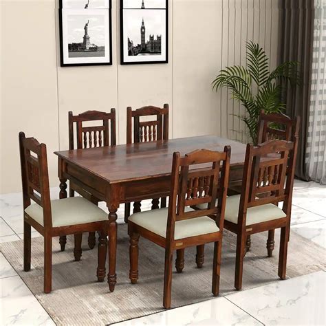 Devanti Traditional Solid Wood 6 Seater Dining Table Sets