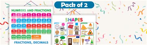 Set of 2 Shapes and NUMBERS AND FRACTIONS Early Learning Educational ...