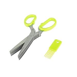 Buy bigcity Stainless Steel 5 Layers Herb Scissors Scallion Shredding ...