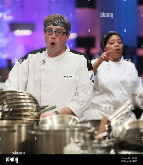HELL'S KITCHEN, (from left): contestants Bryant Gallaher, Sade Dancy ...