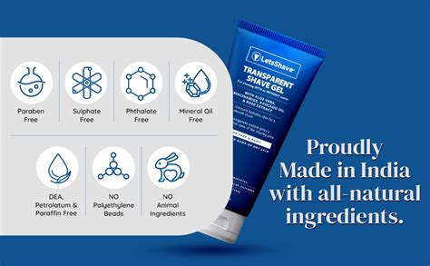 LetsShave Transparent Shaving Gel for Men & Women - 150 g | Non Foaming ...