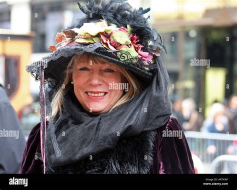 participating passenger in period costume old fashion hat Stock Photo ...