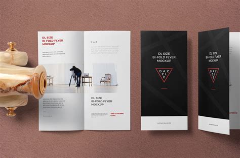 Realistic DL Bi-Fold Flyer Mockup – High Resolution | ZippyPixels