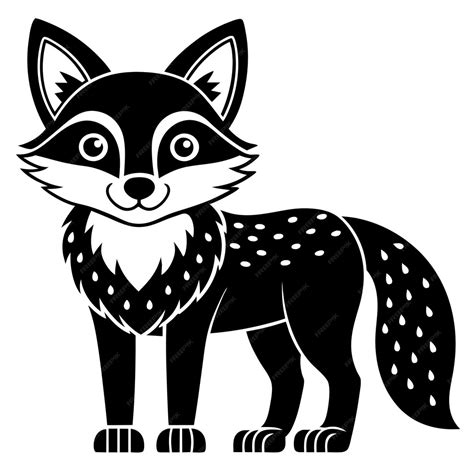 Silhouette vector illustration of cute fox | Premium AI-generated vector