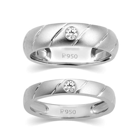 Designer Platinum Couple Rings with Single Diamonds JL PT 338 – Jewelove™