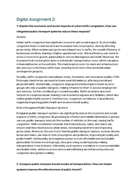 Digital Assignment 2 - How can integrated public transport systems ...