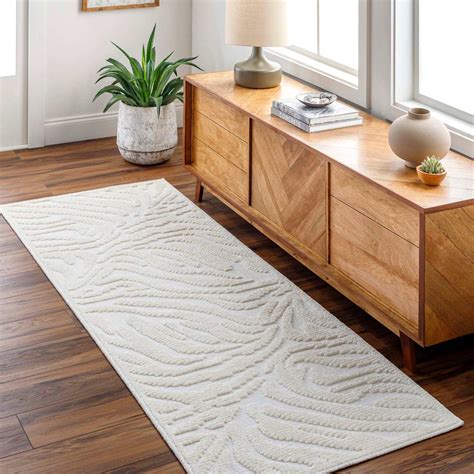 Crosby St. Lyna Ivory Zebra Design Washable Runner 2x7 | At Home