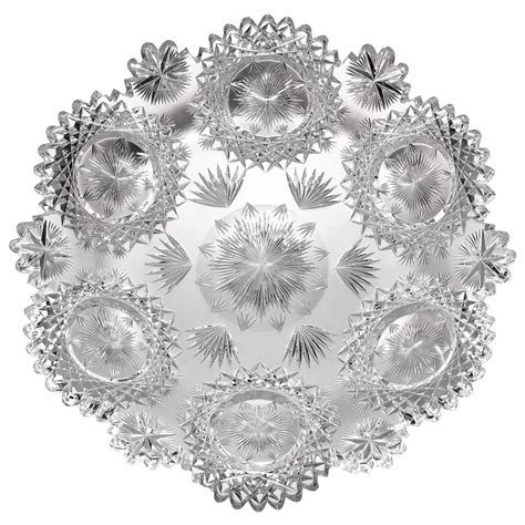 North Star American Brilliant Period Cut Glass Plate at 1stDibs ...