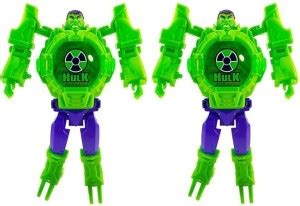 JELLIFY Pack of 2 Hulk Robot Toy Convertible Digital Wrist Watch For ...