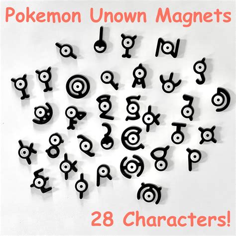 Unown Alphabet Magnet Set - Pokémon Fridge Decor - Etsy