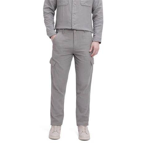 Buy Rare Rabbit Presso Light Grey Plain Relaxed Fit Trouser Online