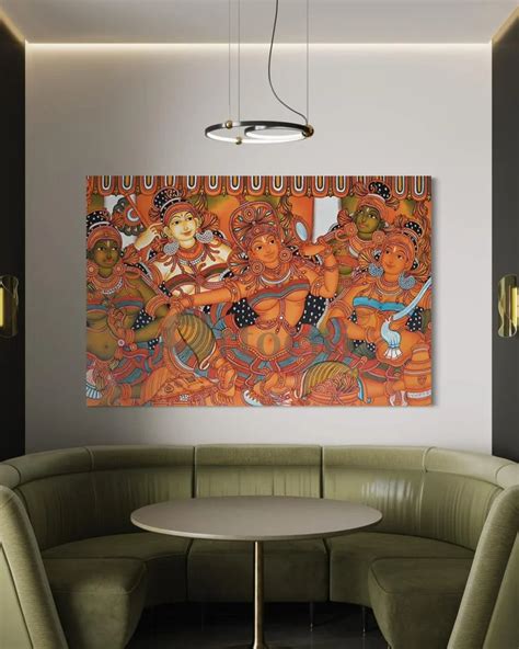 Buy Parvathy Chamayam Kerala Mural Canvas Giclee Print Online - Artociti