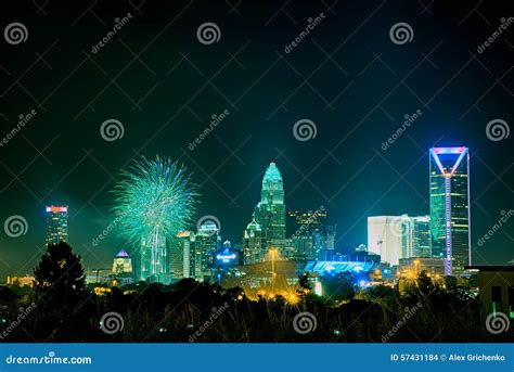 4th of July Fireworks Skyshow Charlotte Nc Stock Photo - Image of july ...