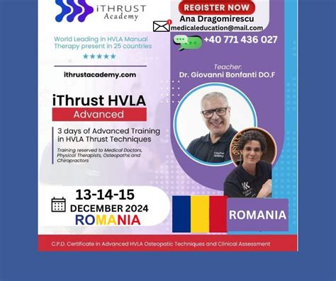 iTHRUST HVLA-HVT 3 DAYS OF ADVANCED TRAINING IN HLA THRUST TEHNIQUES ...